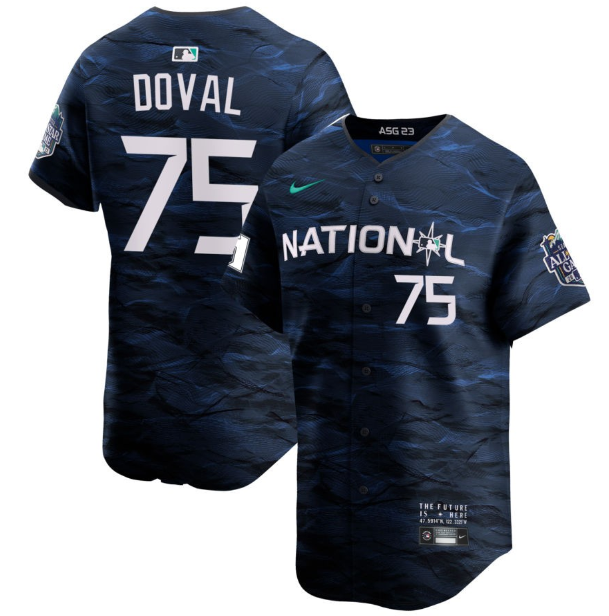 Men's San Francisco Giants #75 Camilo Doval Royal 2023 All-star Cool Base Stitched Jersey